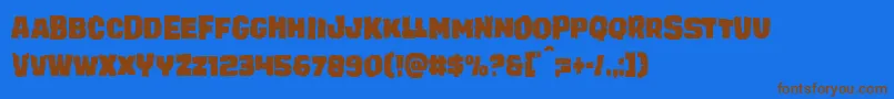 juggerrockcond Font – Brown Fonts on Blue Background
