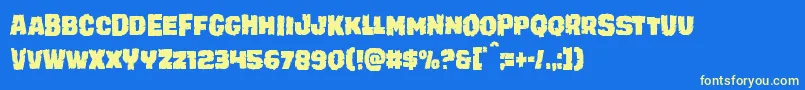 juggerrockcond Font – Yellow Fonts on Blue Background