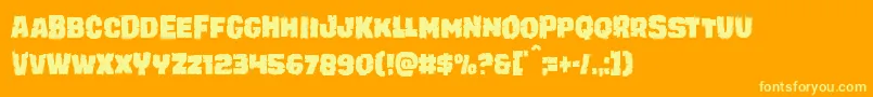 juggerrockcond Font – Yellow Fonts on Orange Background