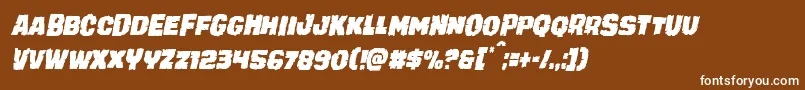 フォントjuggerrockcondital – 茶色の背景に白い文字