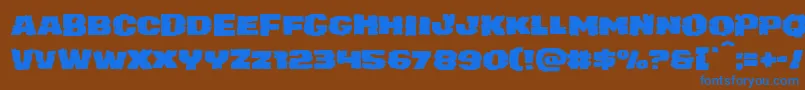 フォントjuggerrockexpand – 茶色の背景に青い文字
