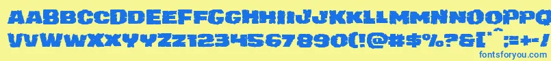 juggerrockexpand Font – Blue Fonts on Yellow Background