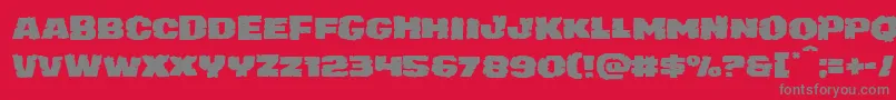 Fonte juggerrockexpand – fontes cinzas em um fundo vermelho