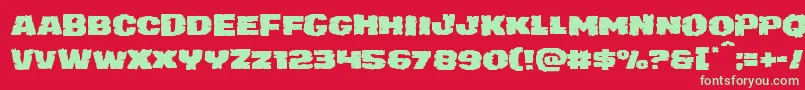 juggerrockexpand Font – Green Fonts on Red Background