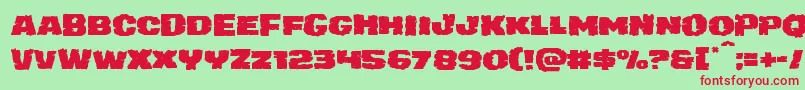 juggerrockexpand Font – Red Fonts on Green Background