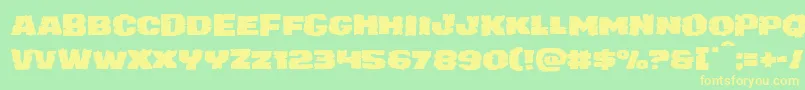 juggerrockexpand-fontti – keltaiset fontit vihreällä taustalla