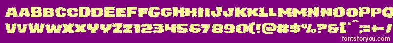 juggerrockexpand Font – Yellow Fonts on Purple Background