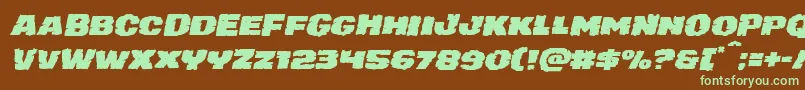 Шрифт juggerrockexpandital – зелёные шрифты на коричневом фоне
