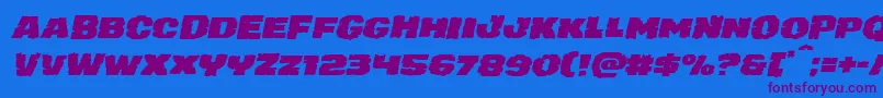 juggerrockexpandital Font – Purple Fonts on Blue Background