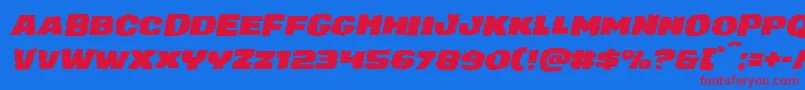 juggerrockexpandital Font – Red Fonts on Blue Background