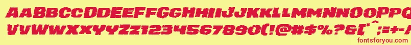 juggerrockexpandital Font – Red Fonts on Yellow Background