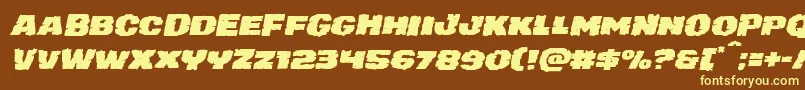 juggerrockexpandital Font – Yellow Fonts on Brown Background