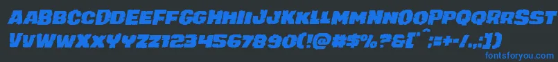 juggerrockital Font – Blue Fonts on Black Background