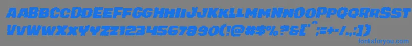juggerrockital Font – Blue Fonts on Gray Background