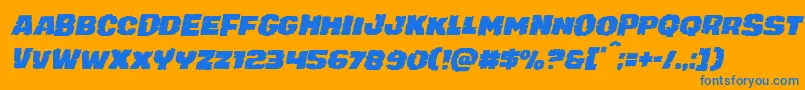 juggerrockital Font – Blue Fonts on Orange Background