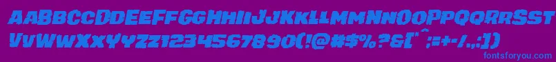 juggerrockital Font – Blue Fonts on Purple Background