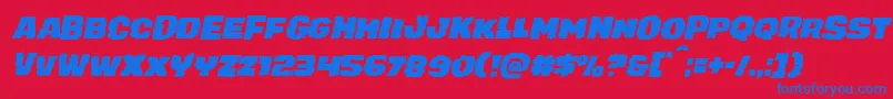 juggerrockital Font – Blue Fonts on Red Background