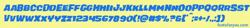 juggerrockital Font – Blue Fonts on Yellow Background