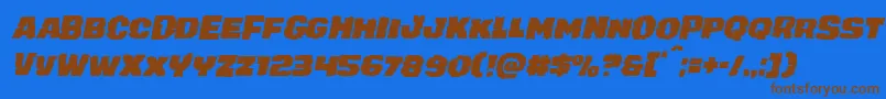 juggerrockital Font – Brown Fonts on Blue Background