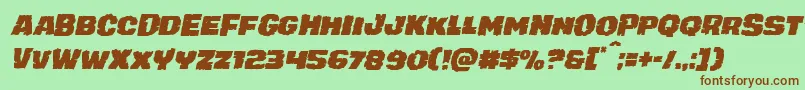 juggerrockital Font – Brown Fonts on Green Background