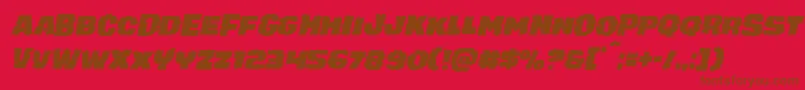 Weitere Informationen zur juggerrockital-Schriftart juggerrockital-Schriftart – Braune Schriften auf rotem Hintergrund