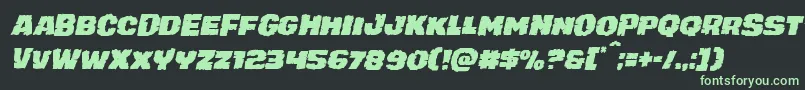 juggerrockital Font – Green Fonts on Black Background