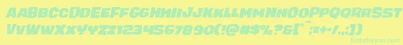 juggerrockital Font – Green Fonts on Yellow Background