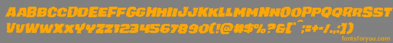 juggerrockital Font – Orange Fonts on Gray Background