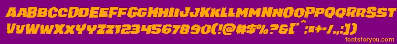 juggerrockital Font – Orange Fonts on Purple Background