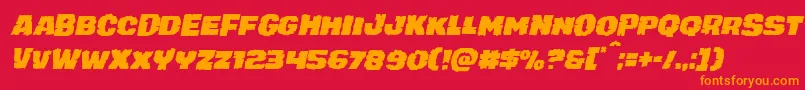 juggerrockital Font – Orange Fonts on Red Background