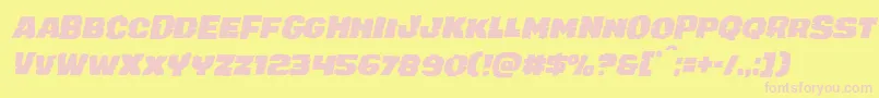 juggerrockital Font – Pink Fonts on Yellow Background