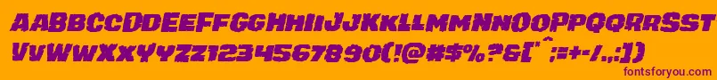 juggerrockital Font – Purple Fonts on Orange Background