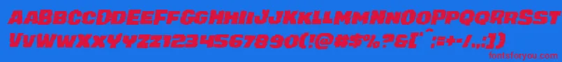 Fonte juggerrockital – fontes vermelhas em um fundo azul