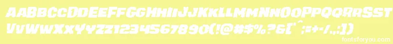 juggerrockital Font – White Fonts on Yellow Background