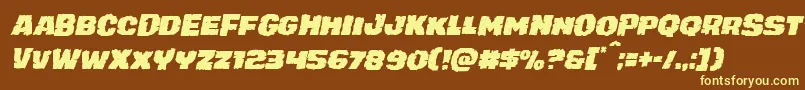 juggerrockital Font – Yellow Fonts on Brown Background
