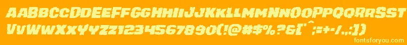 juggerrockital Font – Yellow Fonts on Orange Background