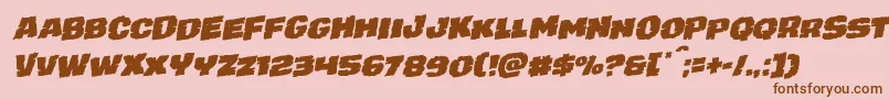 juggerrockrotal-Schriftart – Braune Schriften auf rosa Hintergrund
