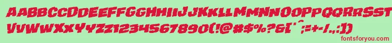 juggerrockrotal Font – Red Fonts on Green Background