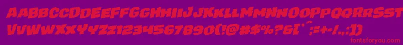 フォントjuggerrockrotal – 紫の背景に赤い文字