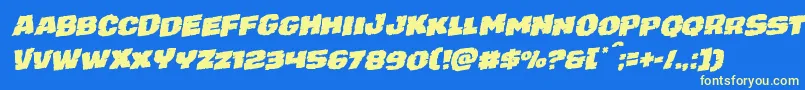 juggerrockrotal Font – Yellow Fonts on Blue Background