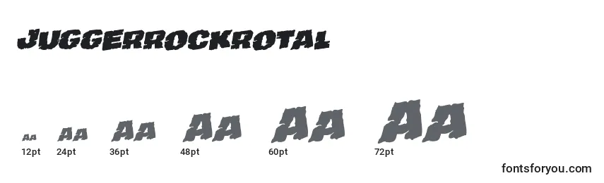 Размеры шрифта Juggerrockrotal