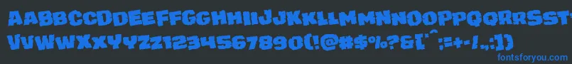 Шрифт juggerrockrotate – синие шрифты на чёрном фоне