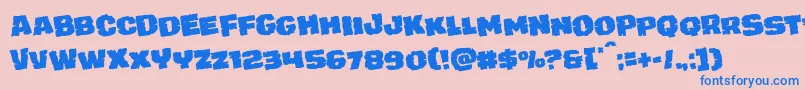 juggerrockrotate Font – Blue Fonts on Pink Background