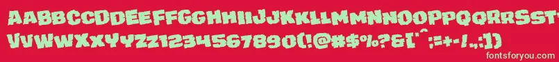 Шрифт juggerrockrotate – зелёные шрифты на красном фоне