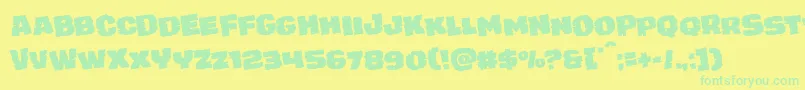 juggerrockrotate Font – Green Fonts on Yellow Background