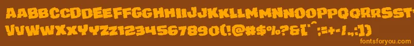 Saiba mais sobre a fonte juggerrockrotate Fonte juggerrockrotate – fontes laranjas em um fundo marrom