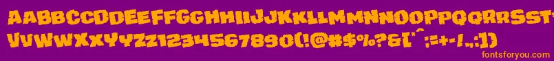 Saiba mais sobre a fonte juggerrockrotate Fonte juggerrockrotate – fontes laranjas em um fundo violeta