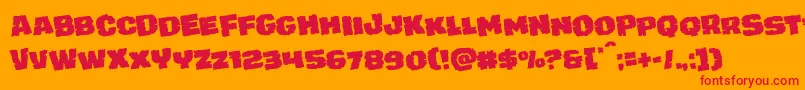 juggerrockrotate-Schriftart – Rote Schriften auf orangefarbenem Hintergrund