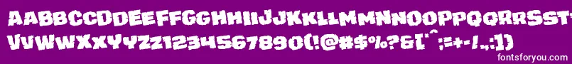 juggerrockrotate-fontti – valkoiset fontit violetilla taustalla