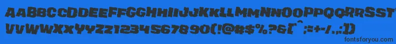 juggerrockrotate2 Font – Black Fonts on Blue Background